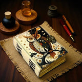 Multicolored Owl Leather Journal - 5x7 inches- 200 pages