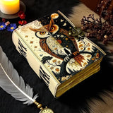 Multicolored Owl Leather Journal - 5x7 inches- 200 pages