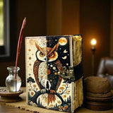 Multicolored Owl Leather Journal - 5x7 inches- 200 pages