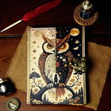 Multicolored Owl Leather Journal - 5x7 inches- 200 pages